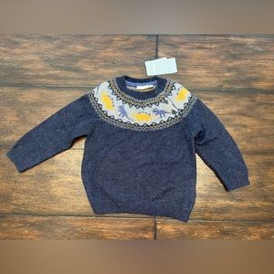 Jo Jo Maman Bebe Dinosaur fair isle sweater toddler size 2/3